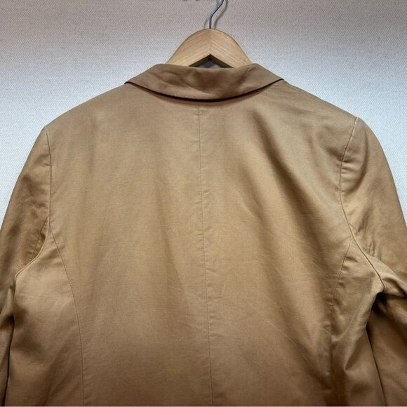 Loft Womens One Button Blazer Jacket Size 14 Tan Neutral Classic Business Pocket - Picture 12 of 13